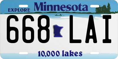 MN license plate 668LAI