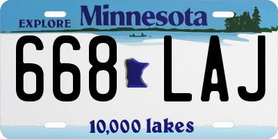 MN license plate 668LAJ