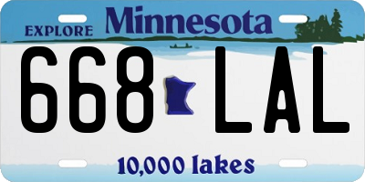 MN license plate 668LAL