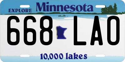 MN license plate 668LAO