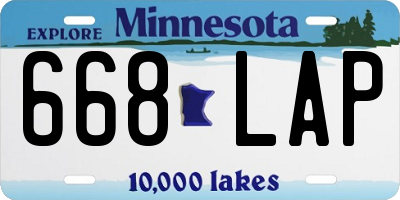 MN license plate 668LAP