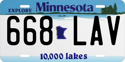 MN license plate 668LAV