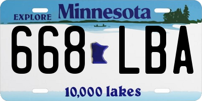 MN license plate 668LBA