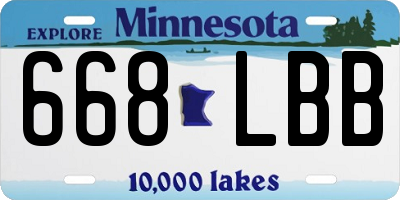 MN license plate 668LBB