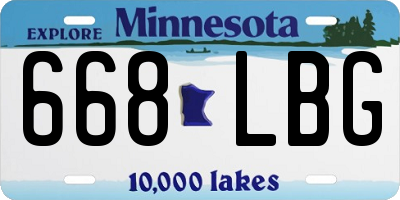 MN license plate 668LBG