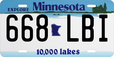 MN license plate 668LBI