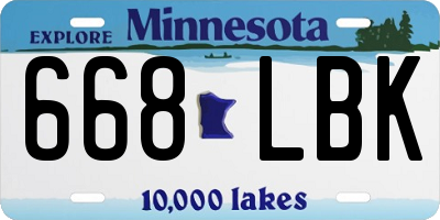 MN license plate 668LBK