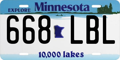 MN license plate 668LBL