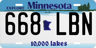 MN license plate 668LBN