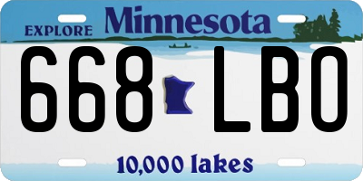 MN license plate 668LBO