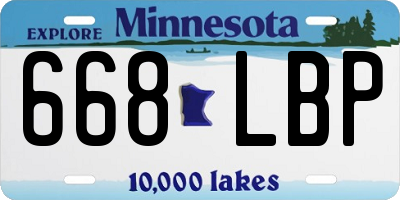 MN license plate 668LBP