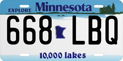 MN license plate 668LBQ