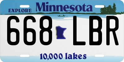 MN license plate 668LBR