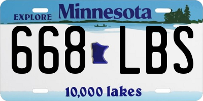 MN license plate 668LBS