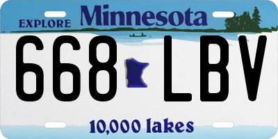 MN license plate 668LBV