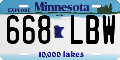 MN license plate 668LBW