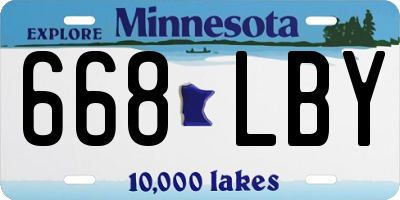 MN license plate 668LBY