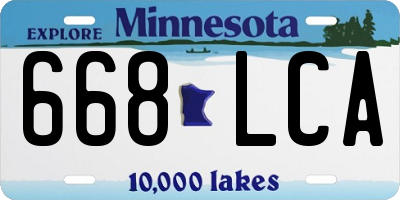 MN license plate 668LCA