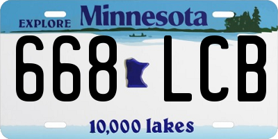 MN license plate 668LCB