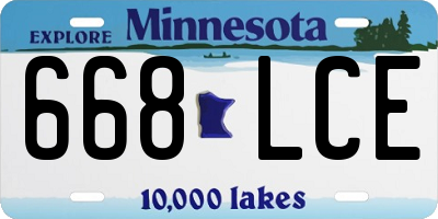MN license plate 668LCE
