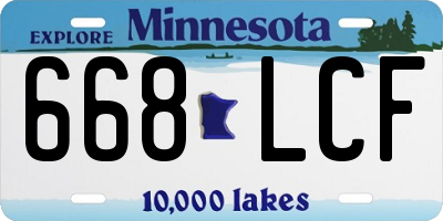 MN license plate 668LCF