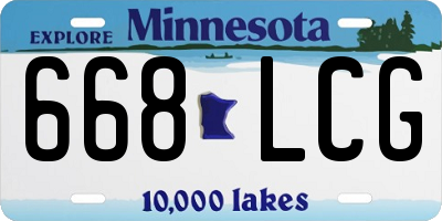 MN license plate 668LCG