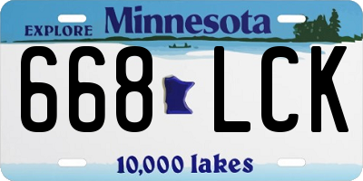 MN license plate 668LCK