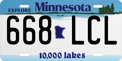 MN license plate 668LCL