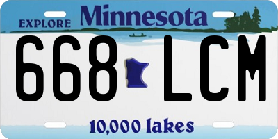 MN license plate 668LCM