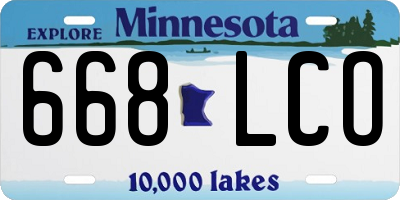 MN license plate 668LCO