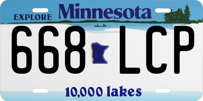 MN license plate 668LCP