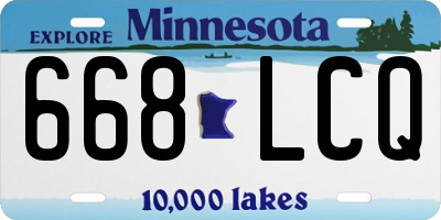 MN license plate 668LCQ