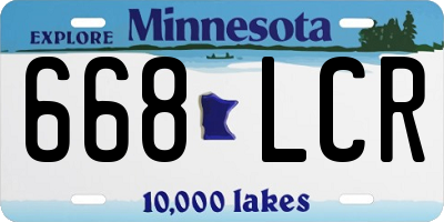MN license plate 668LCR