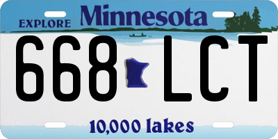 MN license plate 668LCT