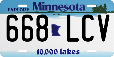 MN license plate 668LCV