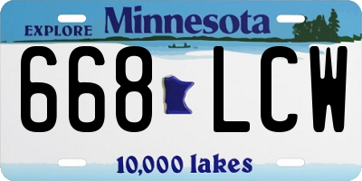MN license plate 668LCW