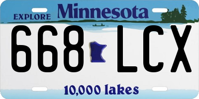 MN license plate 668LCX