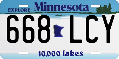 MN license plate 668LCY