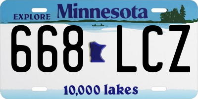 MN license plate 668LCZ