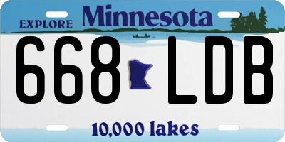 MN license plate 668LDB