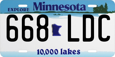 MN license plate 668LDC