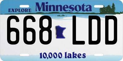 MN license plate 668LDD