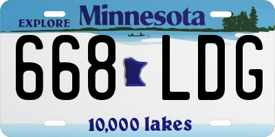MN license plate 668LDG