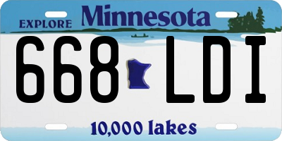 MN license plate 668LDI