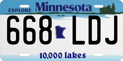 MN license plate 668LDJ