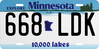 MN license plate 668LDK