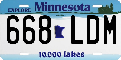 MN license plate 668LDM
