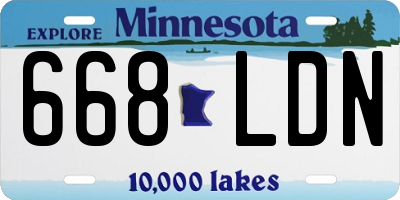 MN license plate 668LDN