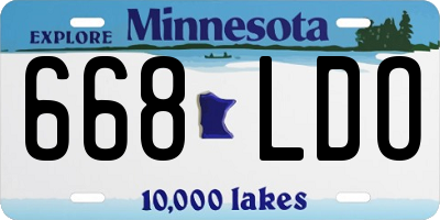 MN license plate 668LDO