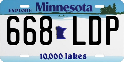 MN license plate 668LDP